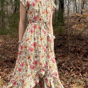 Chic Floral High Low Dress